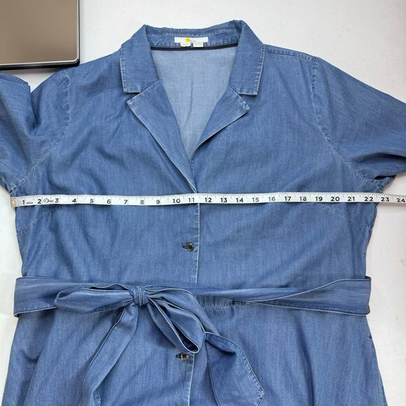 Boden Mid Vintage Denim Button Front Tie Belt Maxi Dress Women's 20 Casual Chic - Picture 10 of 13